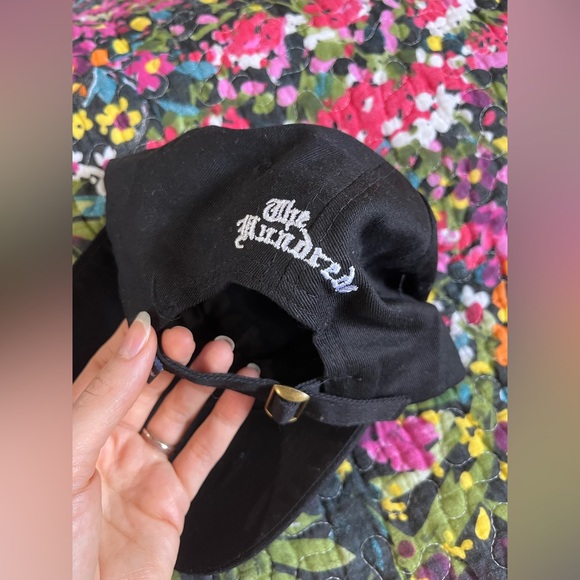 Cotton Black Rose Embroidered Cap - Picture 2 of 5